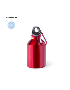 Bidón Personalizado 330ml en Aluminio. Mosquetón Metálico. 2