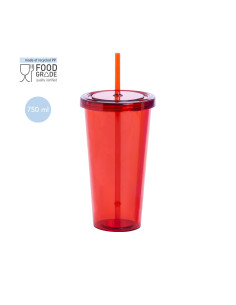 Vaso personalizado, 750ml, tapa y pajita. 2