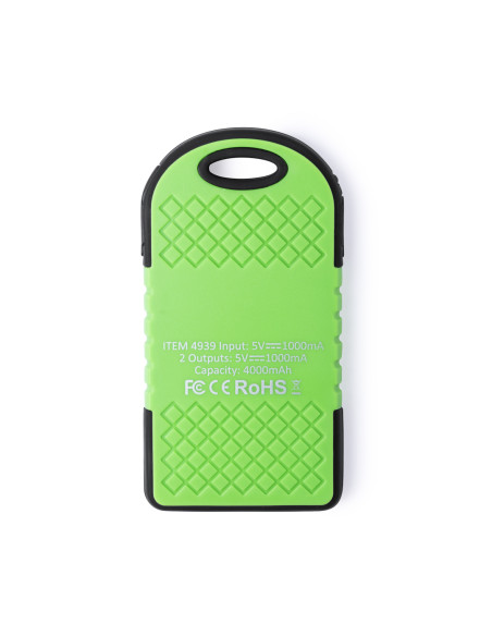 Power Bank Personalizado Solar, 4000 mAh, USB dual.