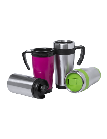 Vaso termo publicitario, Acero Inox, 450ml, tapa de seguridad.