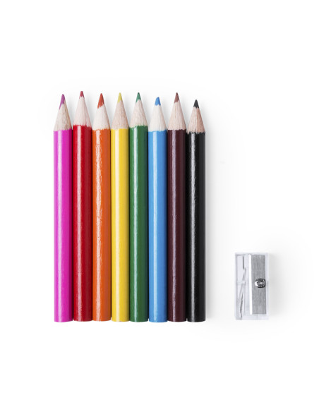 Estuche personalizado con cremallera y lápices incluidos.
