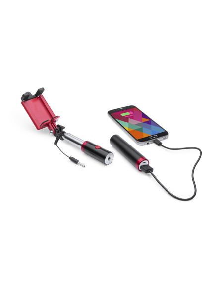 Palo selfie con power bank personalizado 2200 mAh, CE/RoHS.