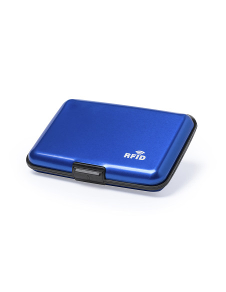 Tarjetero RFID en aluminio personalizado y 6 compartimentos.