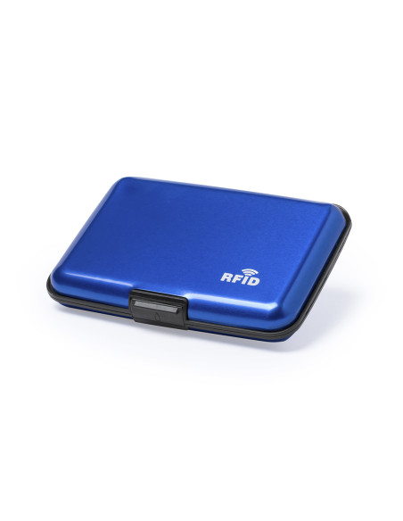 Tarjetero RFID en aluminio personalizado y 6 compartimentos.