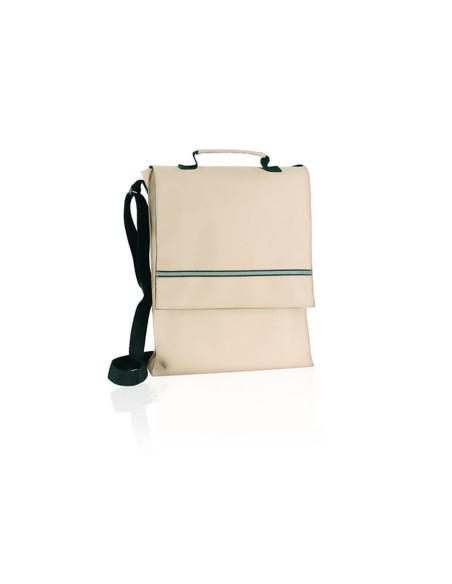 Portadocumentos personalizado con velcro y bandolera ajustable.