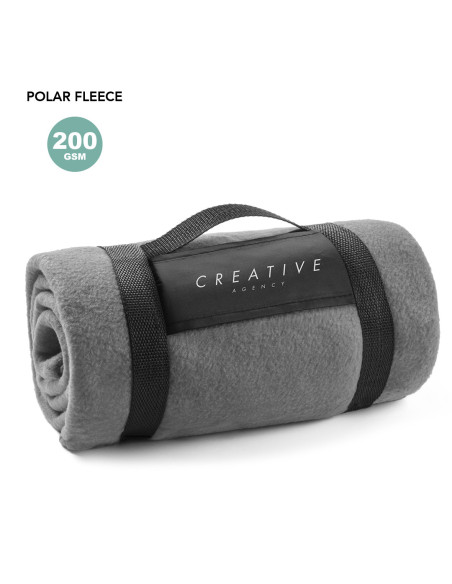 Manta para entregar a clientes 130x160 cm, polar fleece con asa