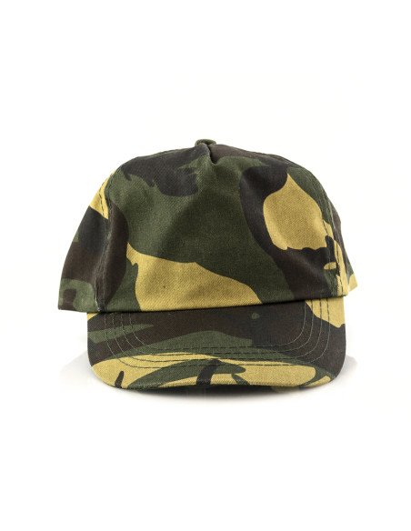 Gorra Personalizada 5 paneles, 100% algodón camuflaje.