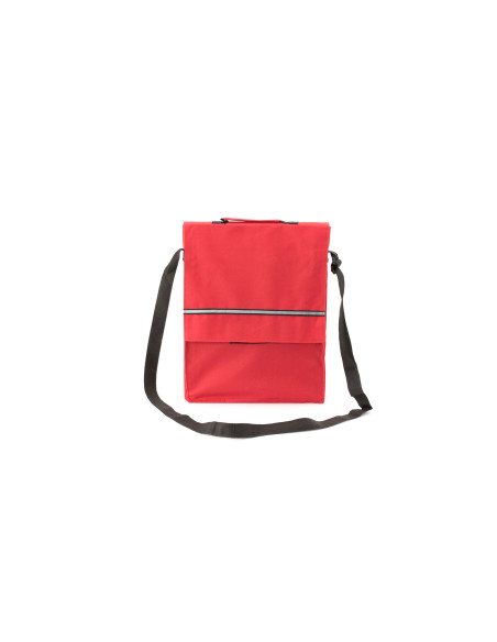 Portadocumentos personalizado con velcro y bandolera ajustable.