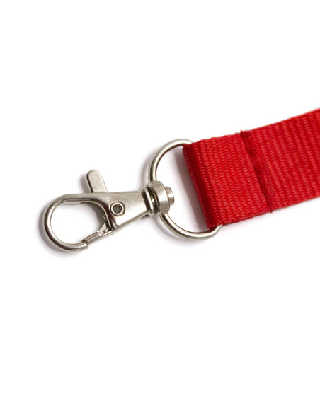 Lanyards personalizados baratos con mosquetón metálico en poliéster