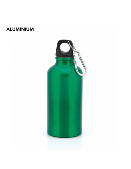 Botella personalizada de aluminio, 400ml y mosquetón