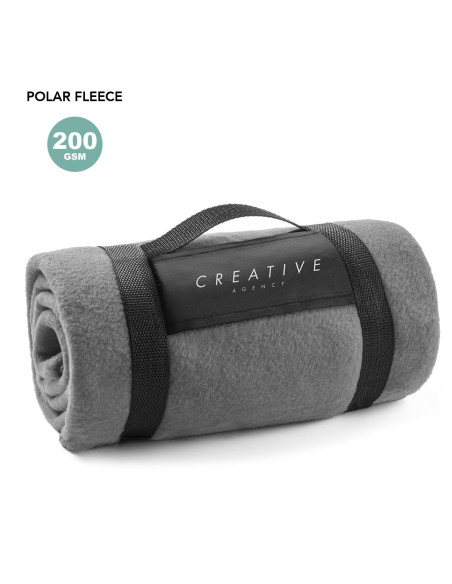 Manta para entregar a clientes 130x160 cm, polar fleece con asa