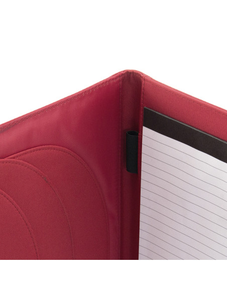 Carpeta en microfibra personalizada con cierre y bloc incluido.