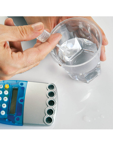 Calculadoras personalizadas ECO con agua.