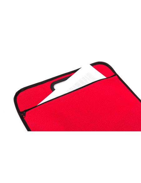 Portadocumentos viaje personalizado con asas troqueladas y cremallera