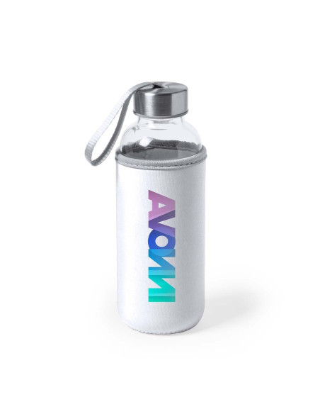 Botella personalizada de cristal de 420ml funda de neopreno