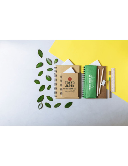 Libreta para Personalizar, Tapas cartón reciclado y Estuche  Poliéster