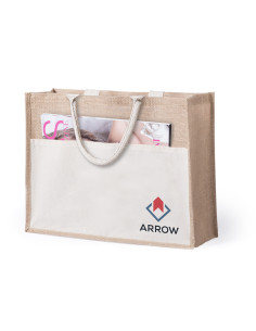 Bolsa Personalizable Yute con bolsillo frontal en Algodón