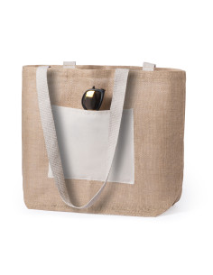 Bolsa de Playa Personalizada de Yute y bolsillo frontal...