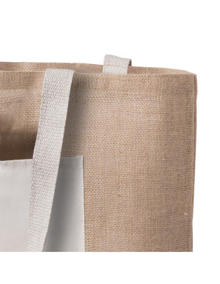 Bolsa de Playa Personalizada de Yute y bolsillo frontal Algodón