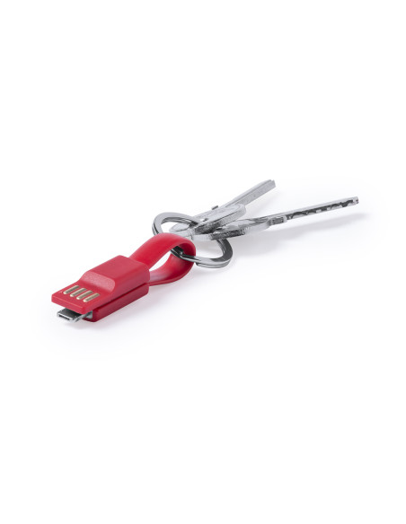 Cargador llavero personalizado USB, dual.