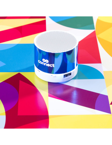 Altavoz iluminado personalizado Bluetooth®, 3W, radio FM.