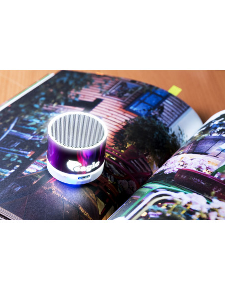 Altavoz iluminado personalizado Bluetooth®, 3W, radio FM.