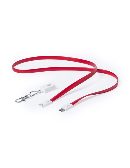 Cable USB personalizado tipo C, mosquetón, extraplano.