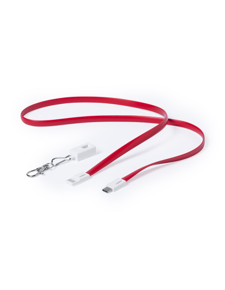 Cable USB personalizado tipo C, mosquetón, extraplano.