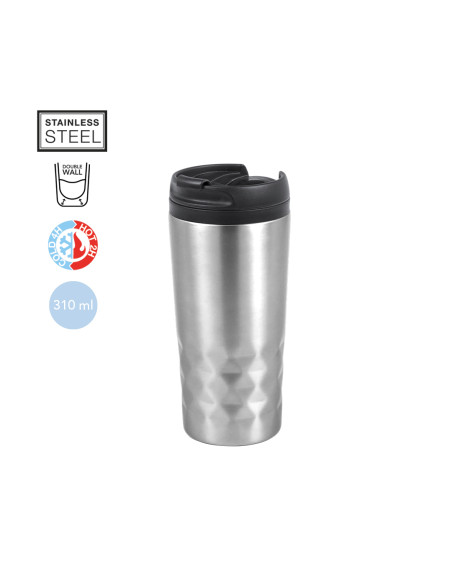 Vaso térmico personalizable 310ml, Acero Inox, tapa de seguridad