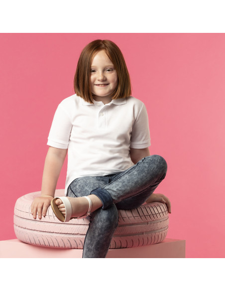 Polo Personalizado niño, Keya YPS180, blanco, XS-XL.