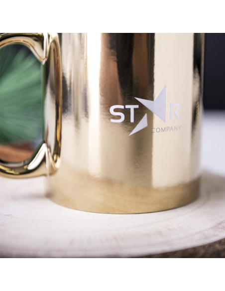 Taza de Cerámica Personalizable de 350ml acabado Metal