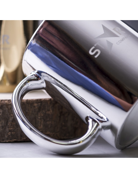 Taza de Cerámica Personalizable de 350ml acabado Metal