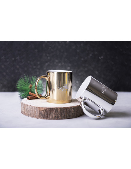 Taza de Cerámica Personalizable de 350ml acabado Metal