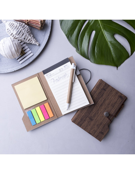 Bloc de Notas Personalizable en Polipiel símil Madera