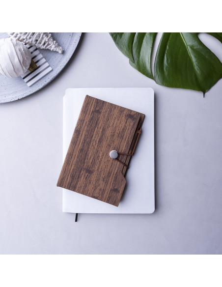 Bloc de Notas Personalizable en Polipiel símil Madera
