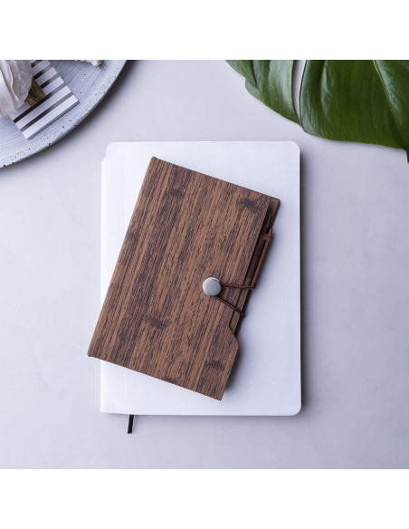 Bloc de Notas Personalizable en Polipiel símil Madera