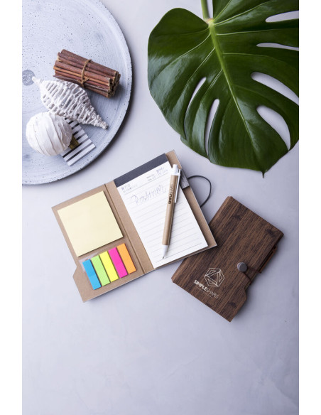 Bloc de Notas Personalizable en Polipiel símil Madera
