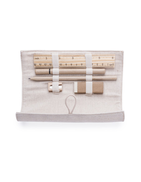 Estuche ECO personalizado con 5 piezas ecológicas en Yute y Algodón