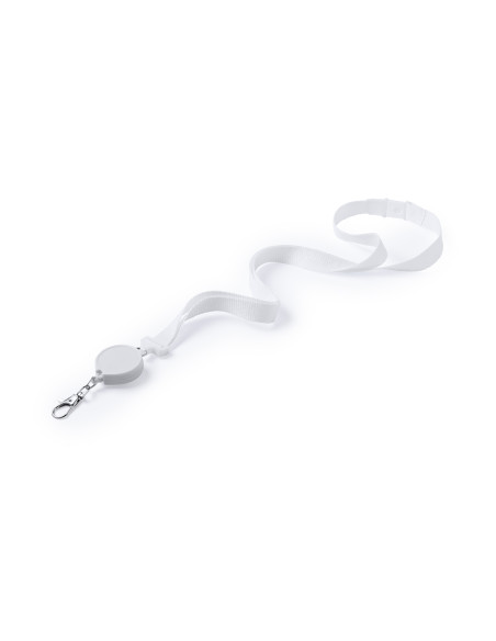 Lanyard en poliéster personalizado y accesorio retráctil.