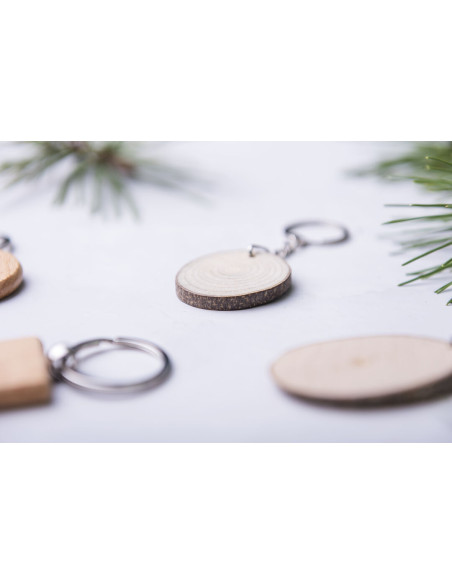 Llaveros baratos personalizados en madera de haya.