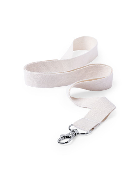 Lanyard ECO personalizado en algodón con mosquetón metálico.