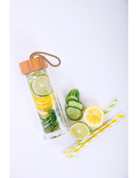 Botella Personalizada ECO de 420ml. Tapón de bambú.