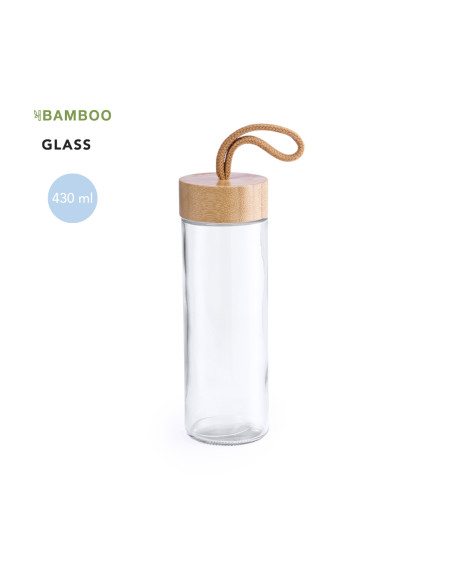 Botella Personalizada ECO de 420ml. Tapón de bambú.