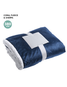 Manta publicitaria bicolor, coral fleece, sherpa.