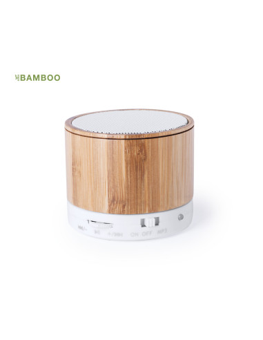 Altavoz personalizado ECO Bluetooth® 3W, bambú, FM.