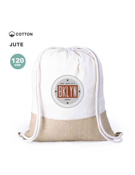 Mochila Personalizada de cuerdas Base Yute y Algodón 120g/m2