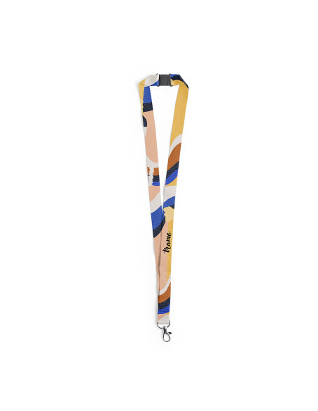 Lanyard en resistente poliéster personalizado, mosquetón y seguridad