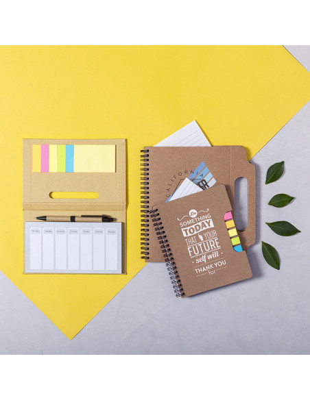 Libreta Publicitaria de Anillas con tapas de cartón reciclado.