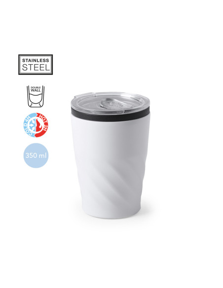 Vaso termo personalizado, Acero Inox, 350ml, tapón transparente.