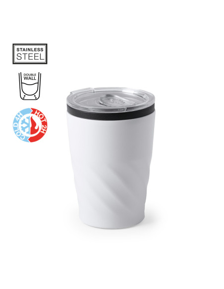 Vaso termo personalizado, Acero Inox, 350ml, tapón transparente.
